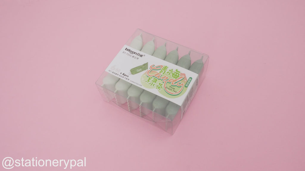 Cute Candy Correction Tape Set of 6 - Plum Green Tea