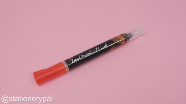 Pentel Dual Metallic Brush Pen - Orange + Metallic yellow