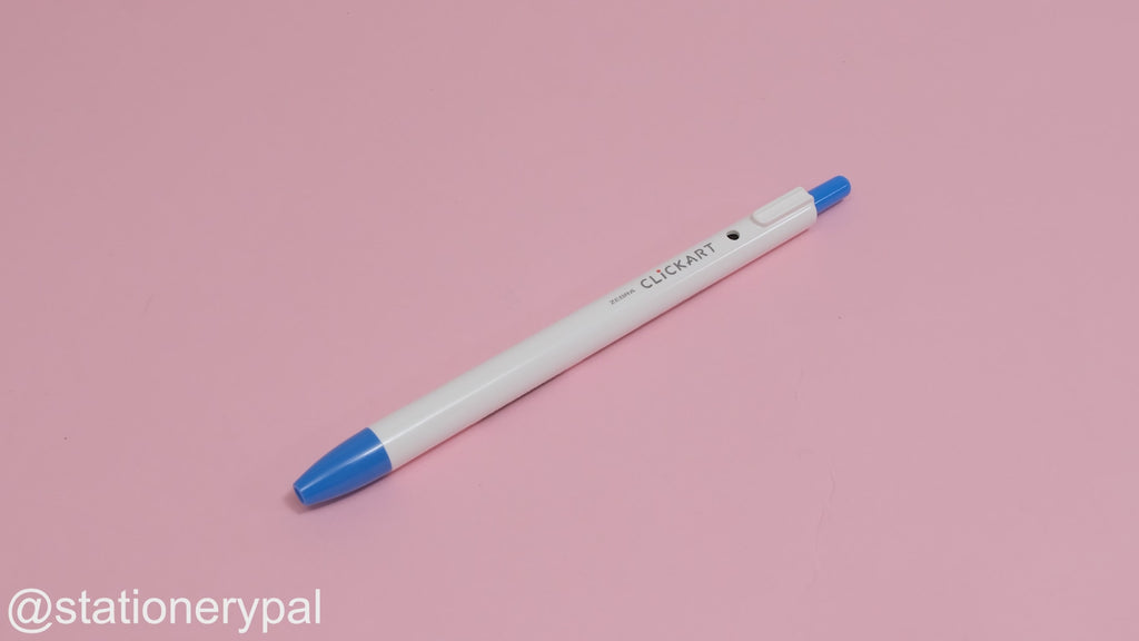 Zebra Clickart Retractable Sign Pen - 0.6 mm - Light Blue