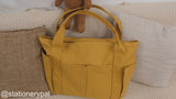 Large Capacity Multi-pocket Tote Bag - Yellow