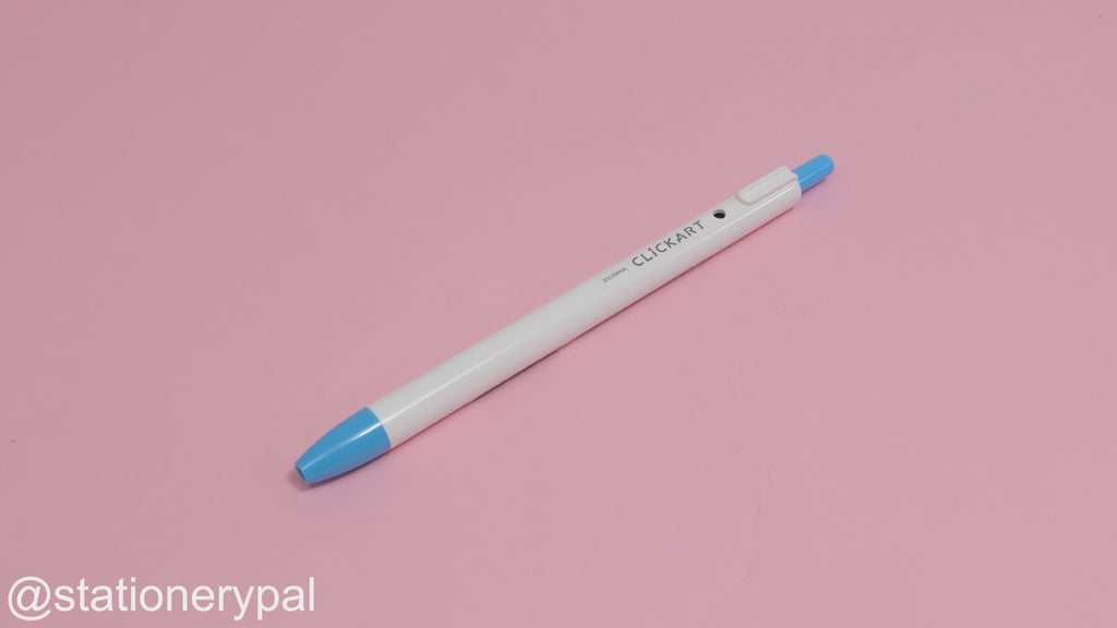 Zebra Clickart Retractable Sign Pen - 0.6 mm - Pale Blue