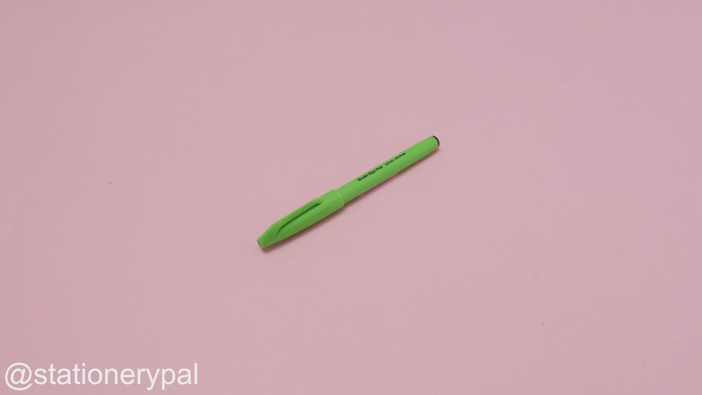 Pentel Fude Touch Brush Sign Pen - Fluorescent Green - 2024 New Colors