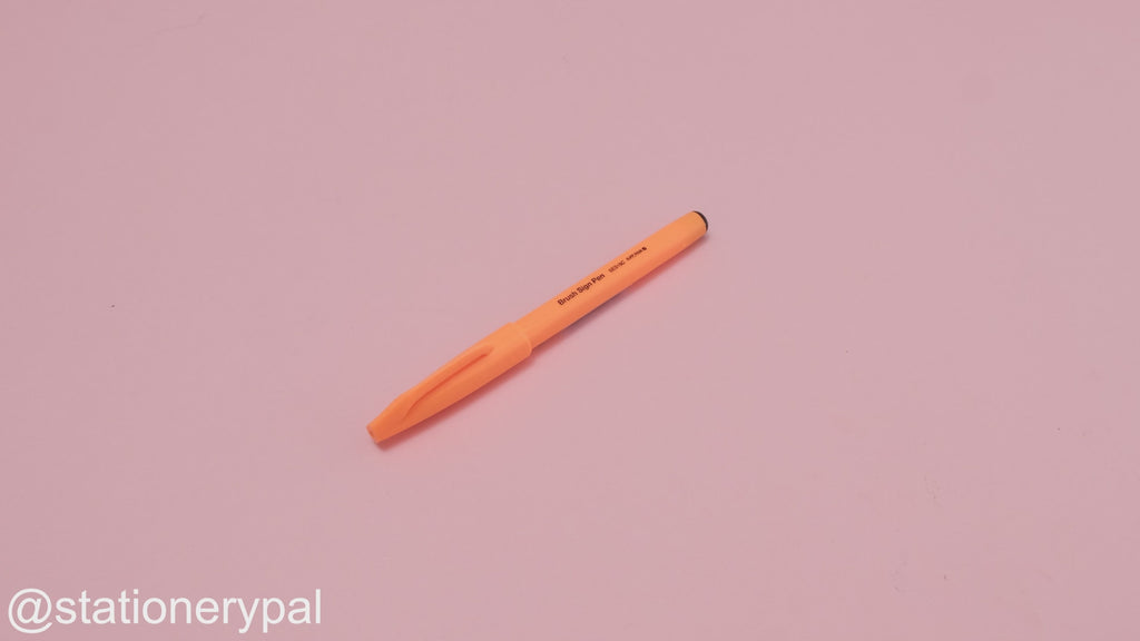 Pentel Fude Touch Brush Sign Pen - Fluorescent Orange - 2024 New Colors