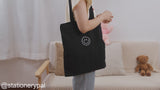 Smile Printed Tote Bag - Black