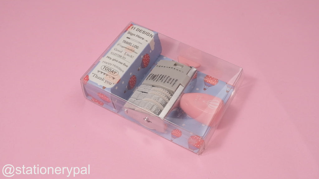 Texts + Dates Stamp - Pink