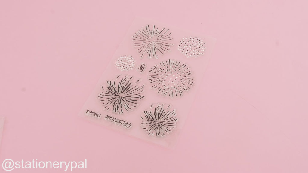Retro Vintage Clear Silicone Stamp - Fireworks