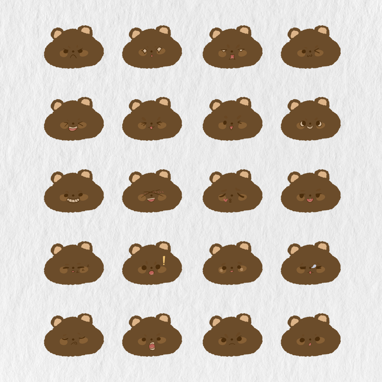 100 Teddy Bear Emoji Digital Stickers - Stationery Pal