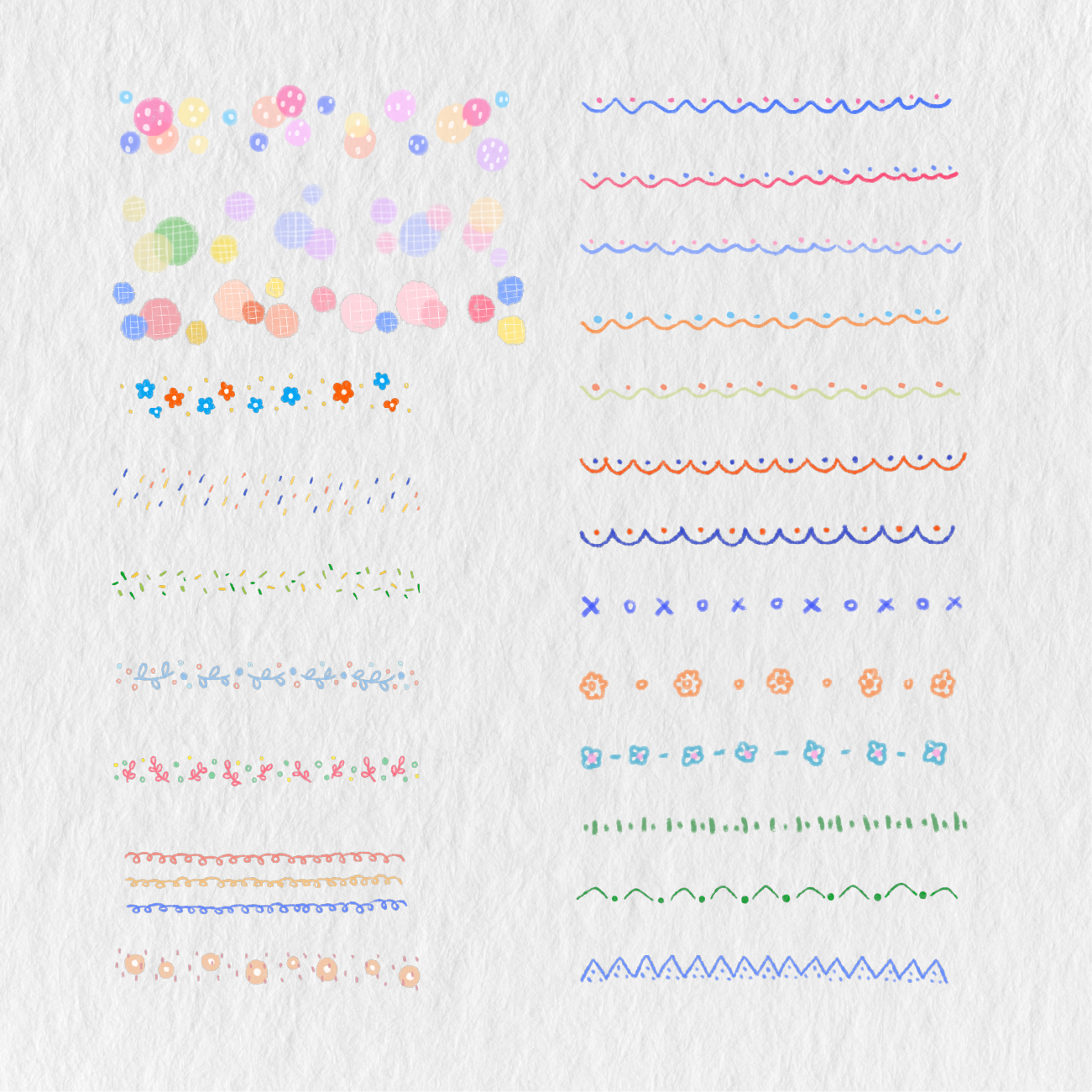 135 Digital Doodle Washi Tape Stickers