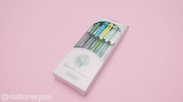 Zebra Sarasa Clip Limited Edition Gel Pen - WhiteClover Bouquet - 0.5 mm - 5 Colors Set 