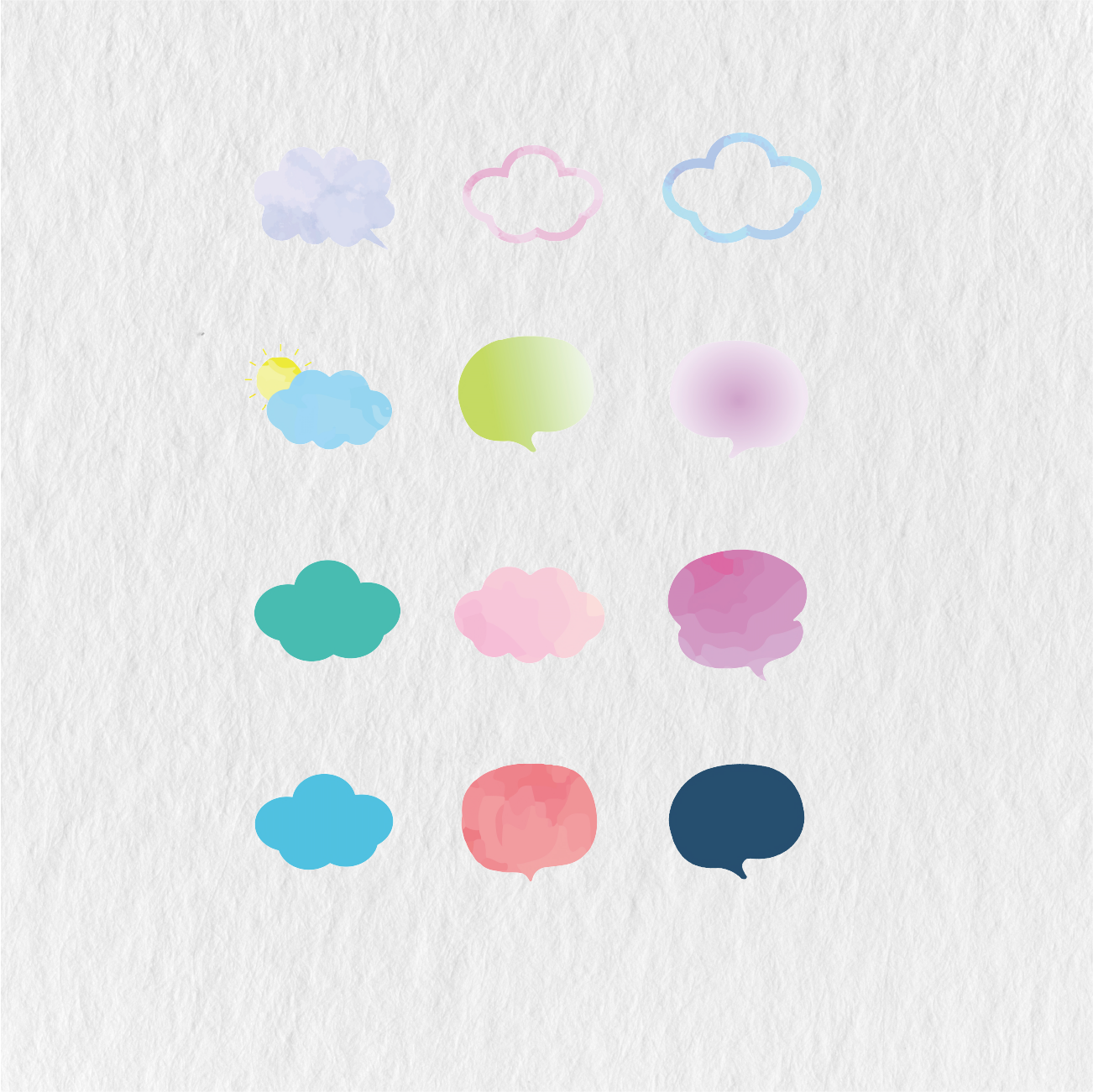 191 Digital Cloud Stickers - Stationery Pal