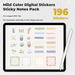 196 Mild Color Digital Stickers Sticky Notes Pack - Stationery Pal