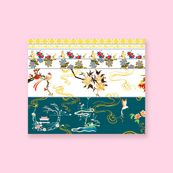 Gold Foil Japanese Retro Washi Tape - Set of 6 - Mountain and Sea - Stationery Pal