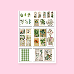 Vintage Deco Scrapbooking Paper Kit - Herbaceous World - Stationery Pal