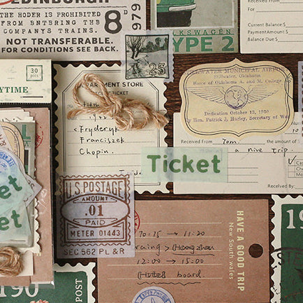 Vintage Scrapbooking Paper Kit - Ticket