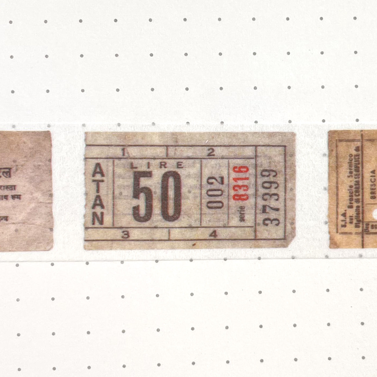 Vintage Washi Tape - Ticket
