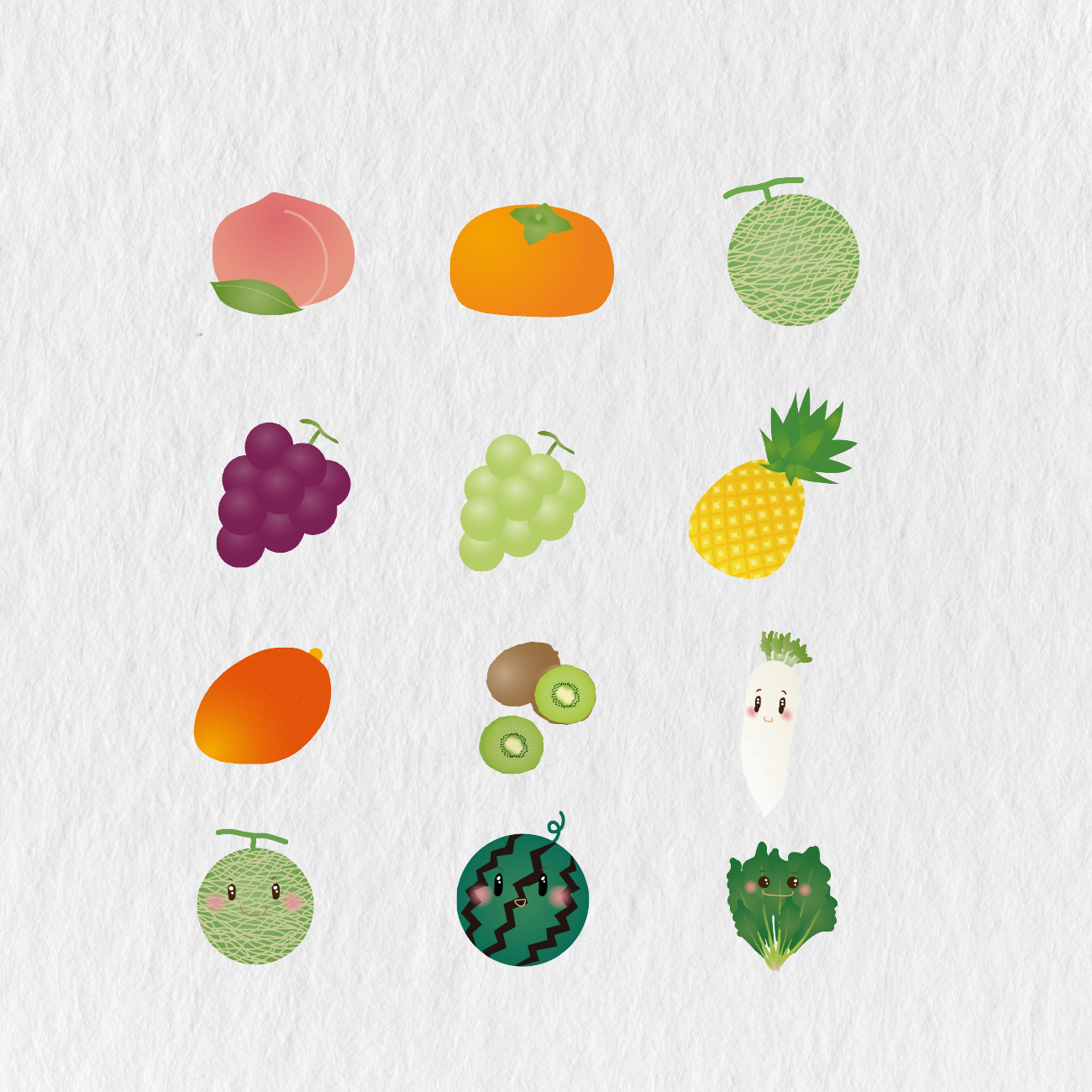 207 Fruits Vegetables Digital Stickers - Stationery Pal