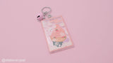 Acrylic Card Holder With Little Bell - Strawberry