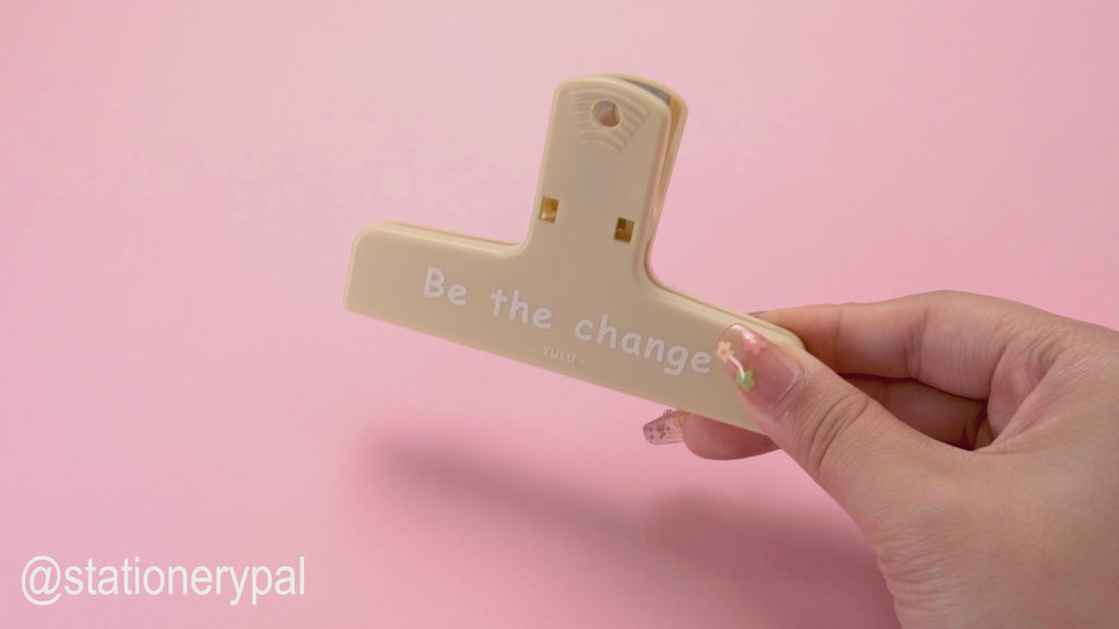 Pastel Paper Clip - Be The Change - Khaki