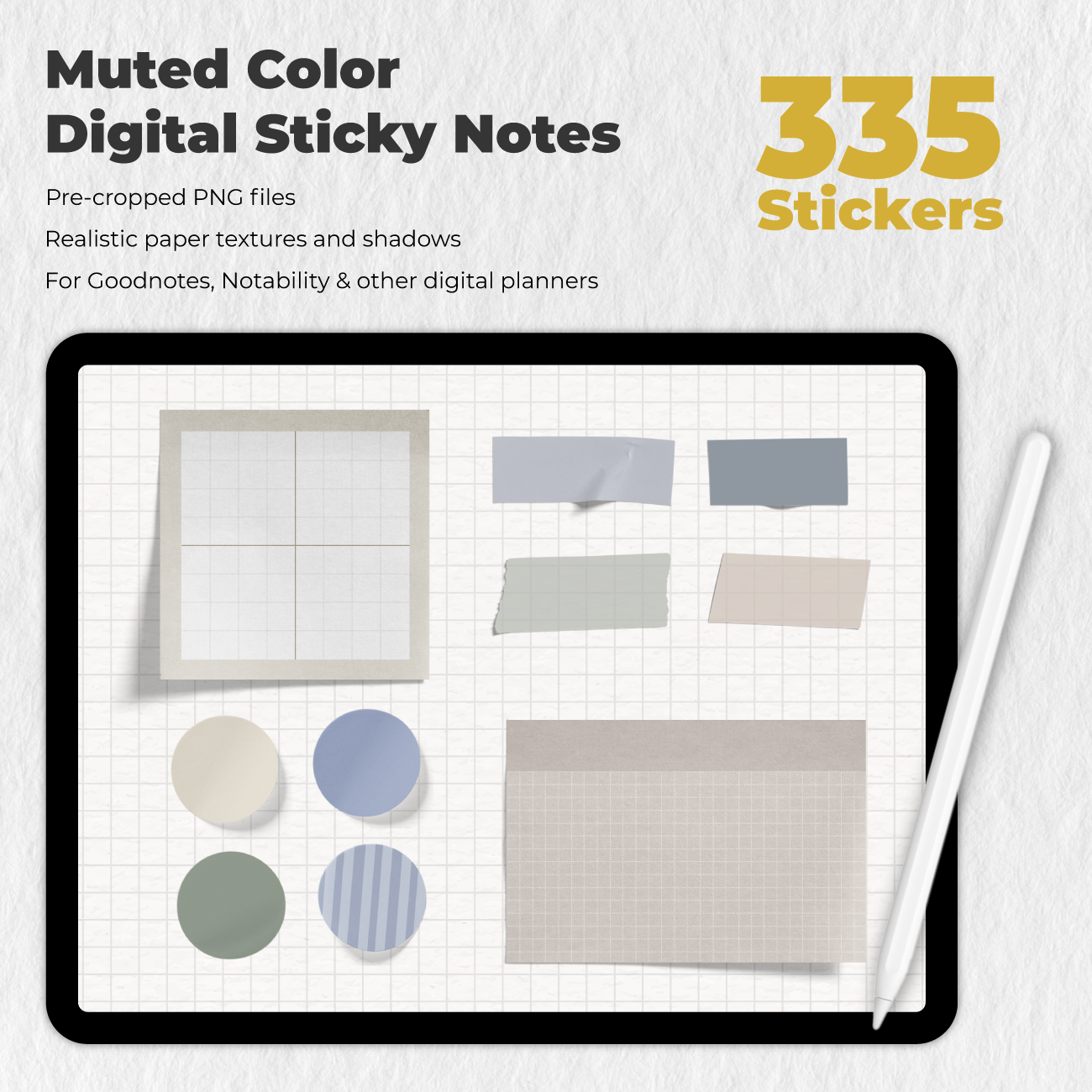 335 Muted Color Digital Sticky Notes - Stationery Pal