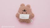 Plushy Mask Bear Keychain - Coffee