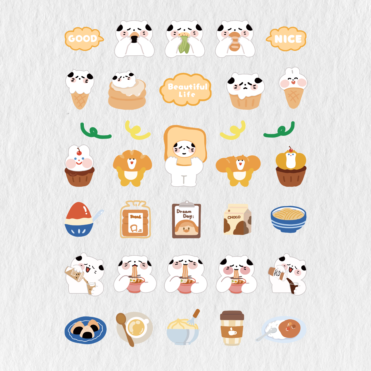 Cute Digital Sticker Set, Hobbies Theme Graphic by Big Barn