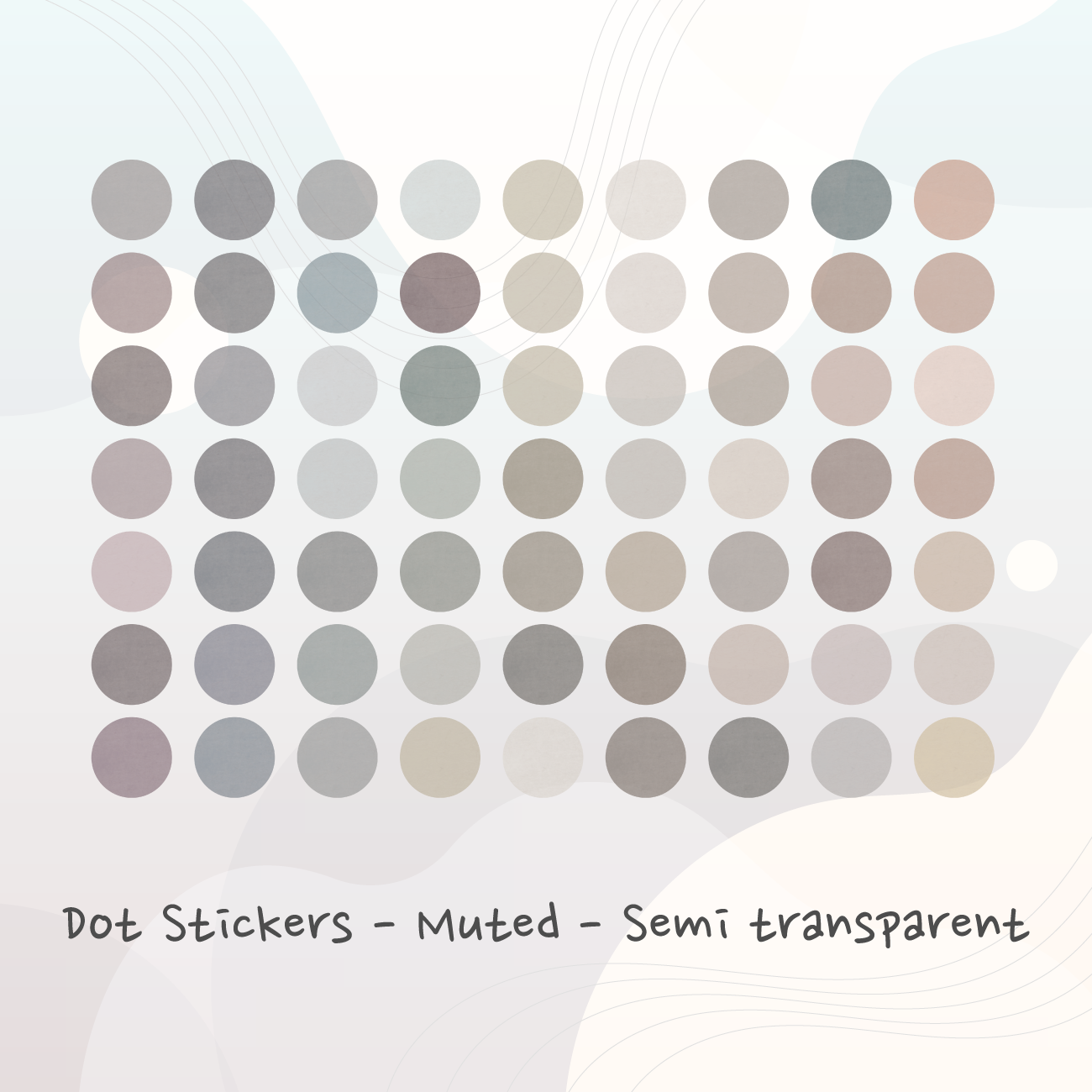 396 Digital Washi Dot Stickers Pastel & Muted Color Pack For Goodnotes Notability - Stationery Pal