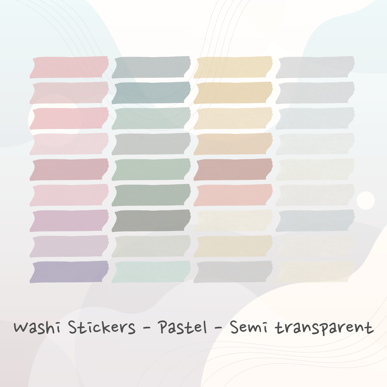 396 Digital Washi Dot Stickers Pastel & Muted Color Pack For Goodnotes Notability - Stationery Pal