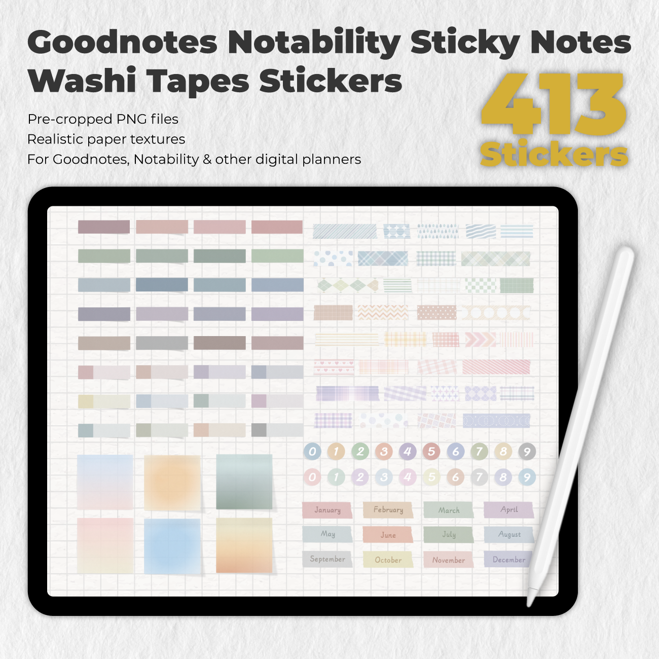 Rose Gold Washi Tape Digital Stickers Stickers for Goodnotes and Notability  Digital Washi Tape 18 PNG Files 