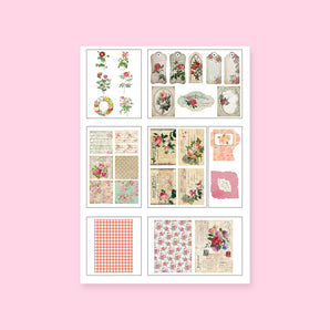 Vintage Deco Scrapbooking Paper Kit - Flower - Stationery Pal