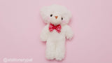 Blush Plushy Teddy Keychain - Polka Dot Bowtie