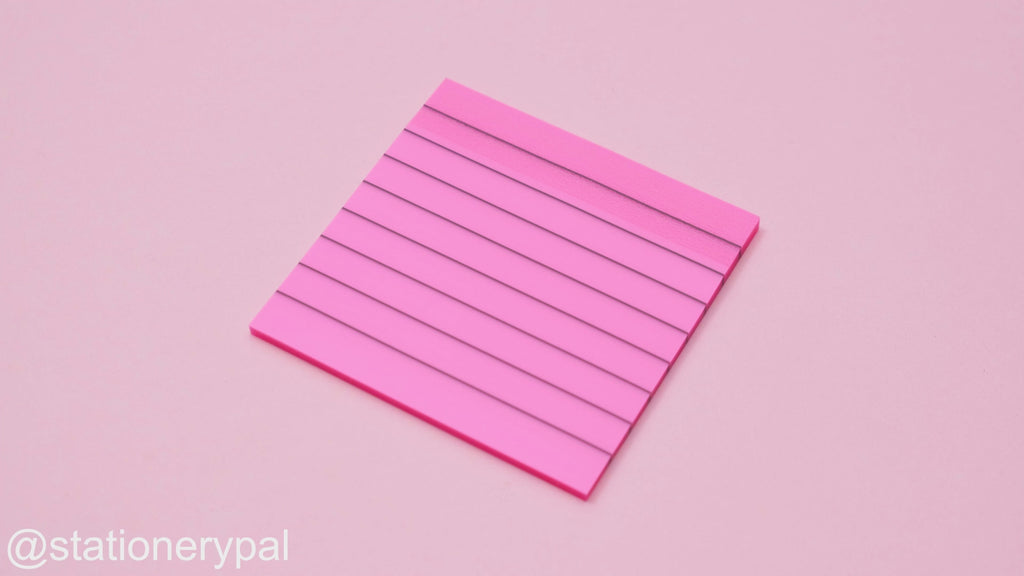 Neon Color Sticky Notes - Ruled - Red