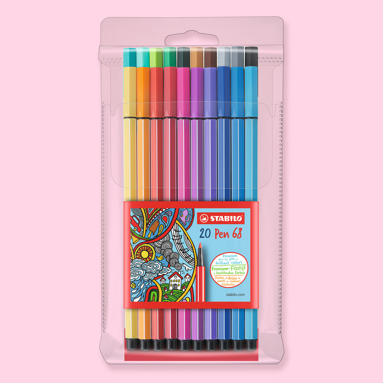 Premium Felt Tip Pen – STABILO Pen 68 Roller set 30 Assorted Colours  Including 5 neon – Super Hit Store