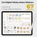 67 Cat Digital Sticky Notes Stickers - Stationery Pal