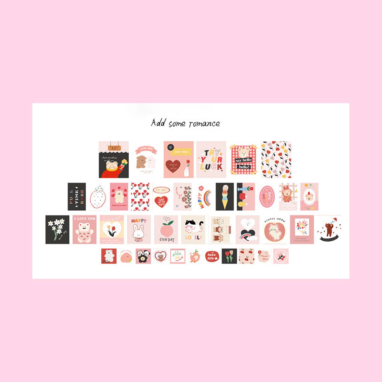 Lovely Paper Stickers - Pink