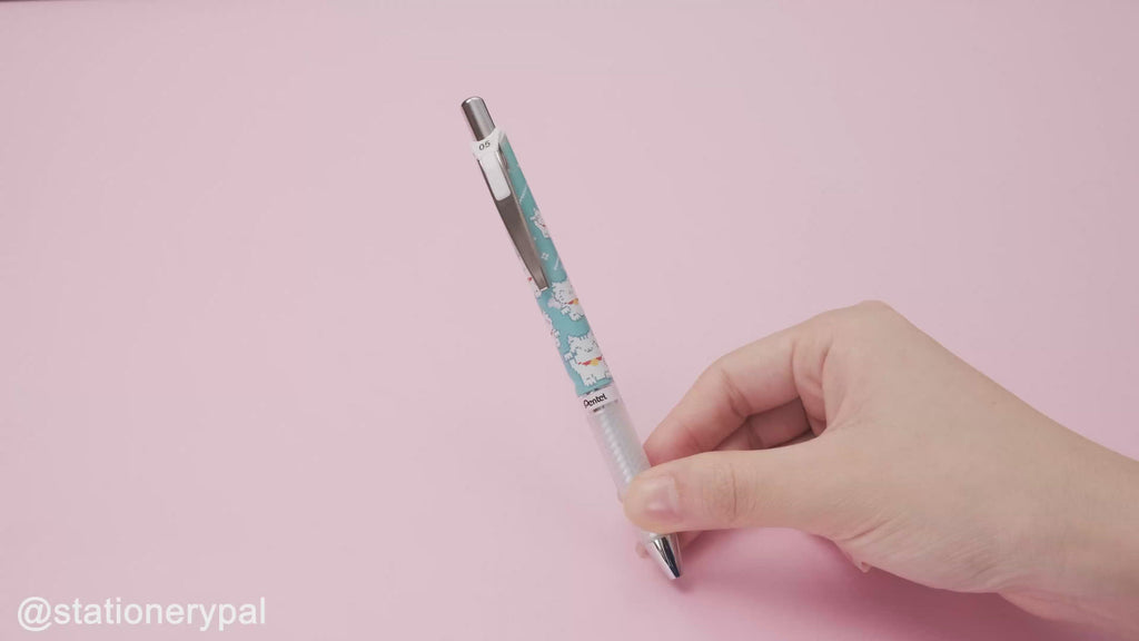 Pentel Limited Edition Energel Kawaii +5 Retractable Gel Roller Pen - Maneki Neko Cat