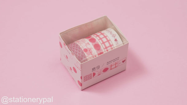 Pink Heartbeat Washi Tape - Set of 5