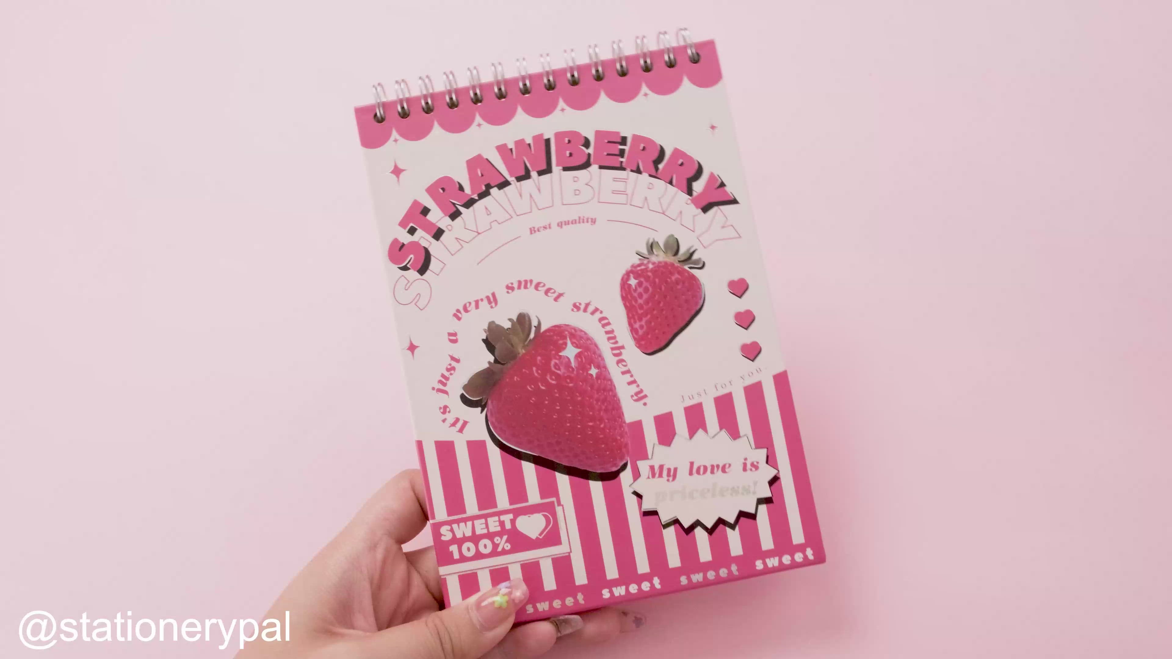 Daily Planner Ring Notebook - Strawberry