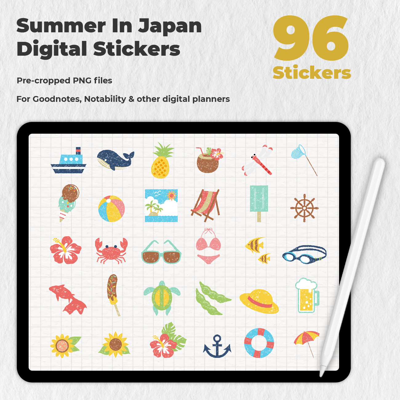 96 Summer In Japan Digital Stickers