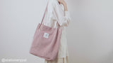 Corduroy Tote Bag - Pink