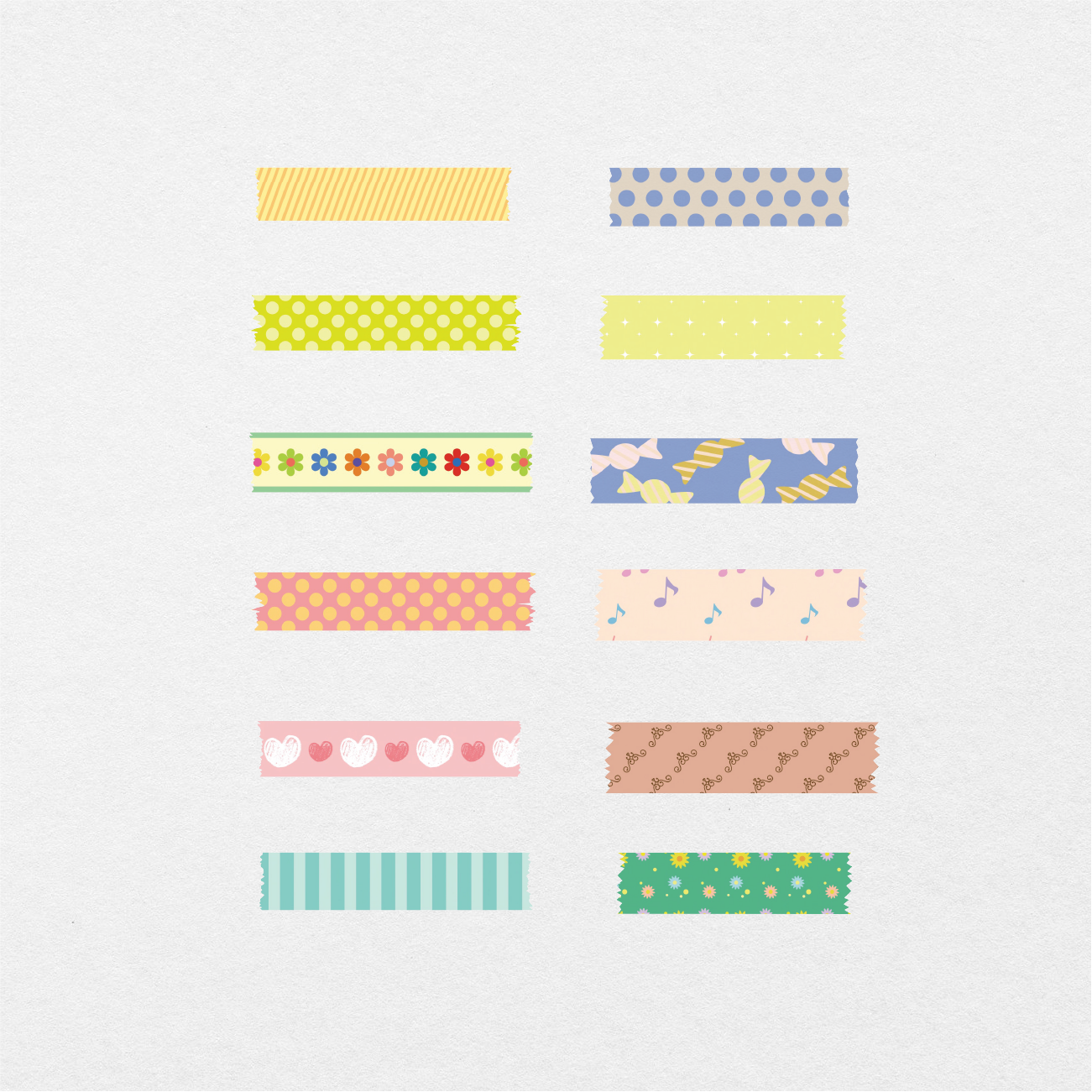 120 Digital Washi Tapes Sticker Bundle — Stationery Pal