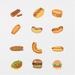 187 Digital Hamburgers and Hotdogs Sticker Bundle - Stationery Pal