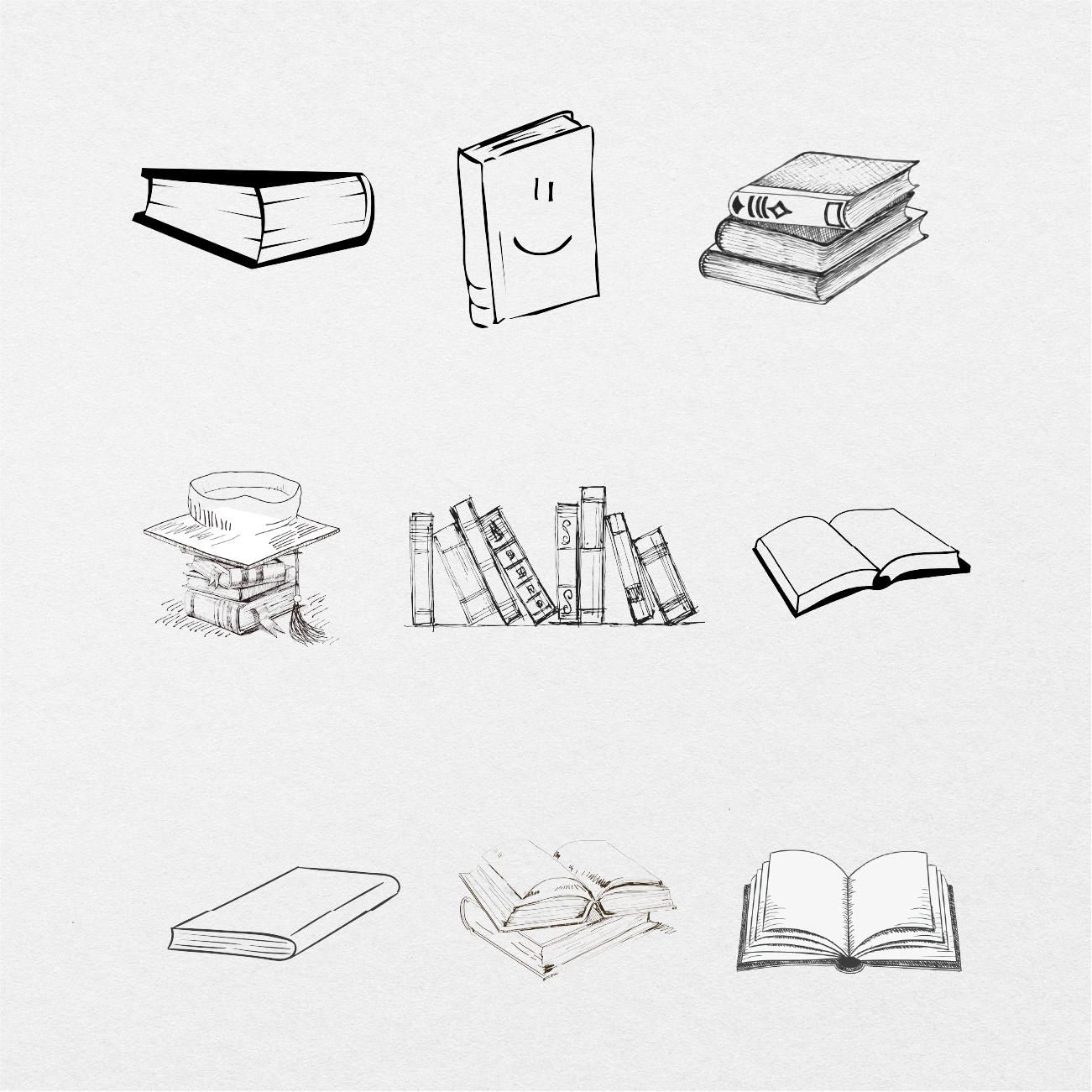 87 Digital Book Illustrations Sticker Bundle - Stationery Pal