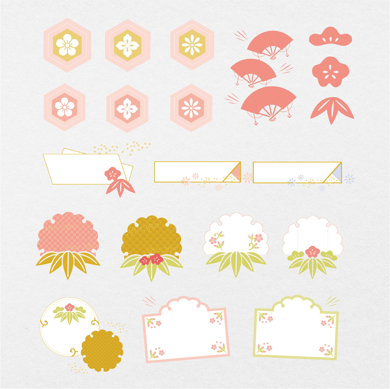 214 Digital Japanese Style Decor Sticker Bundle - Stationery Pal