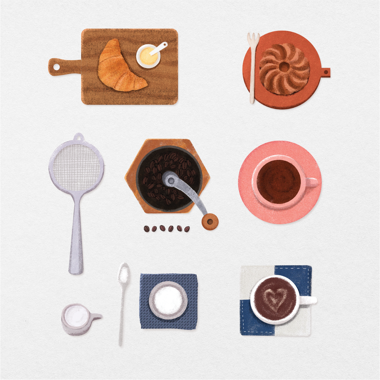 136 Digital Coffee & Tea Gourmet Sticker Bundle - Stationery Pal