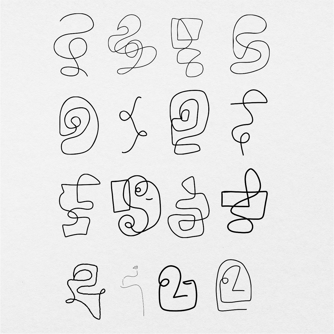 162 Digital Abstract Drawing Sticker Bundle - Stationery Pal