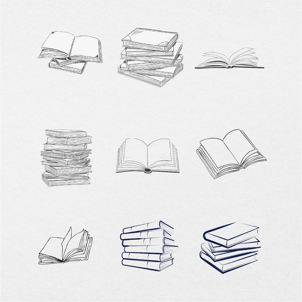 87 Digital Book Illustrations Sticker Bundle Stationery Pal