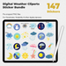 147 Digital Weather Cliparts Sticker Bundle - Stationery Pal