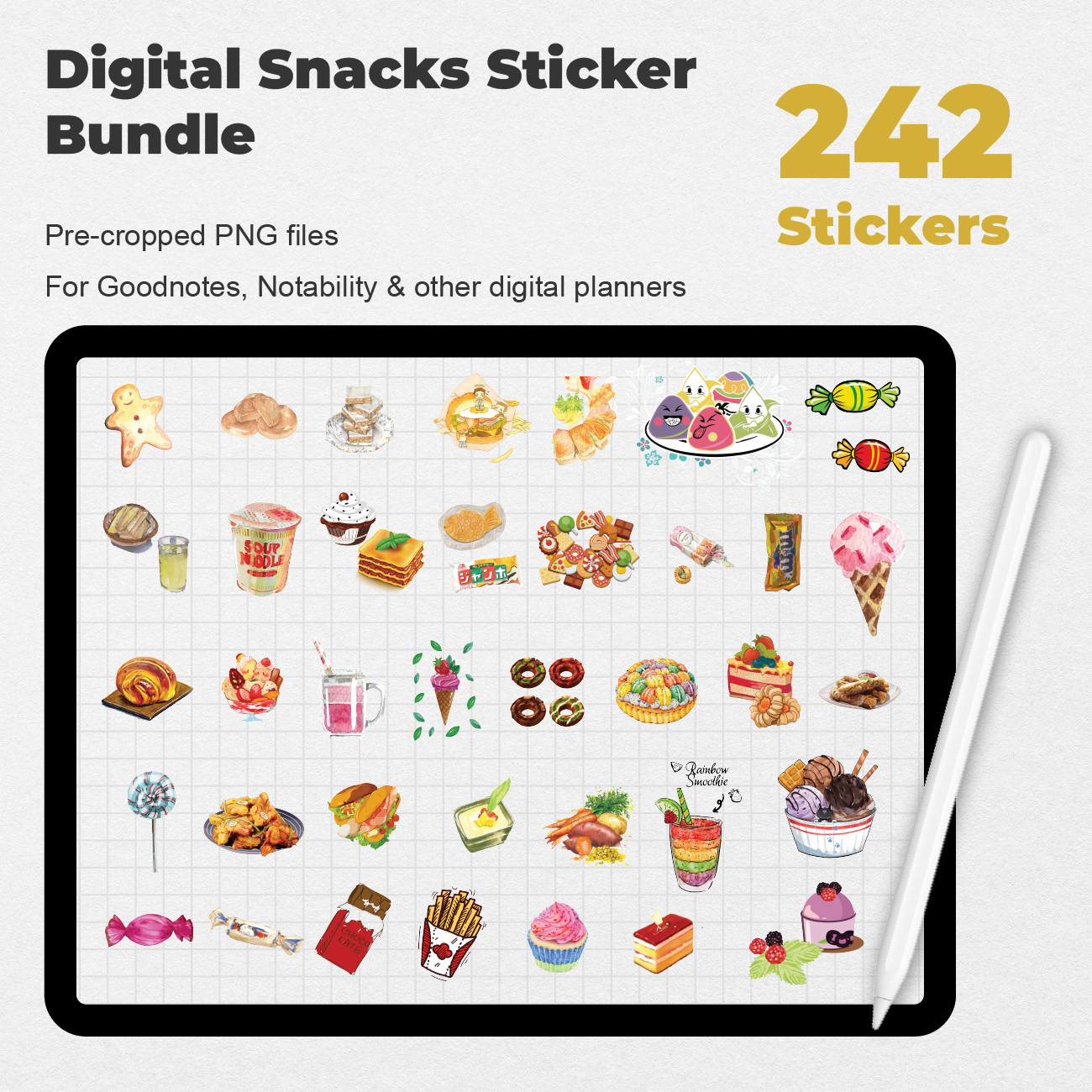 242 Digital Snacks Sticker Bundle - Stationery Pal