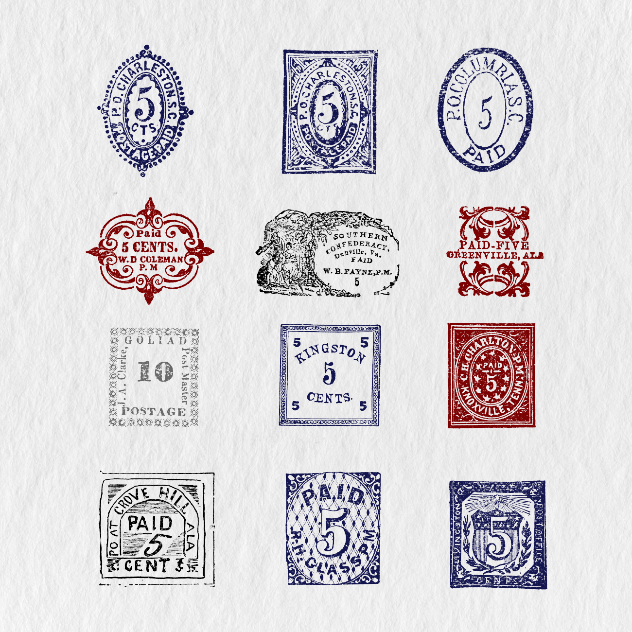 189 Digital Country Post Stamps Sticker Bundle — Stationery Pal