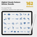 162 Digital Clouds Pattern Sticker Bundle - Stationery Pal